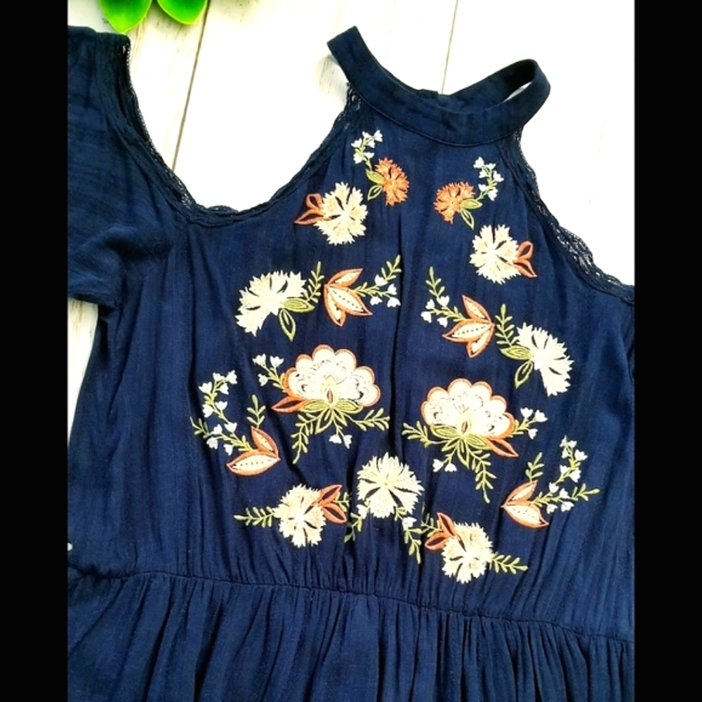 Navy Cold Shoulder Dress | SZ•XXL